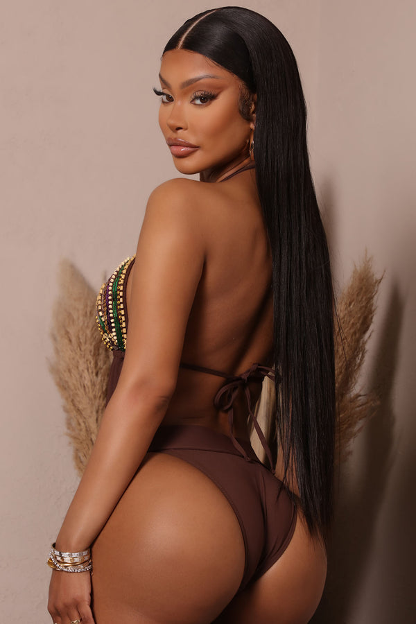 Oceana One Piece Swimwear- Brown