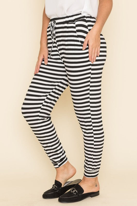 Striped Drawstring Jogger
