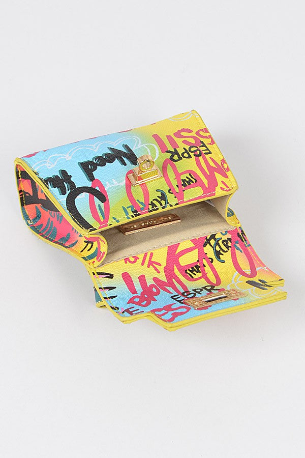Multi Graffiti Mini Handle Bag