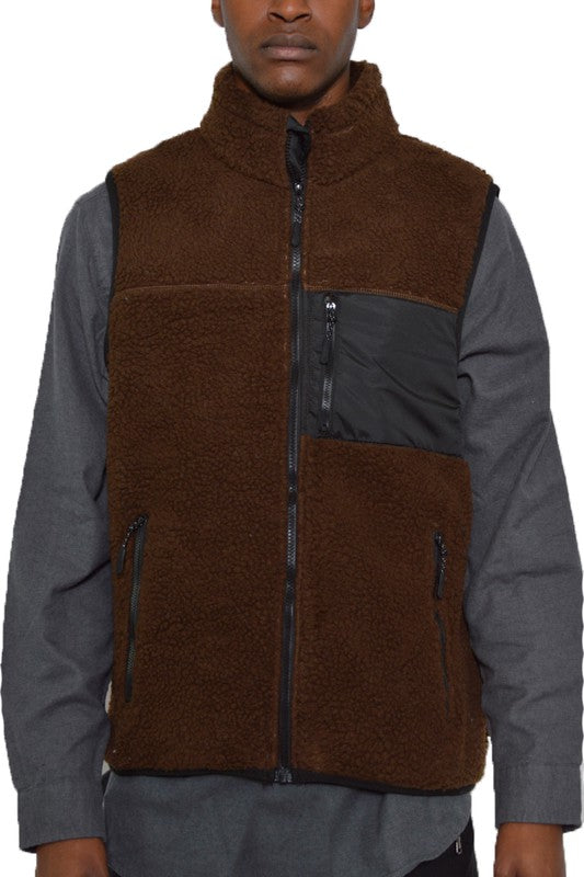 Men's Padded Sherpa Fleece Vest- 6 Colors