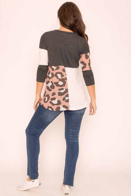 Leopard Color Block Tunic-2 Colors