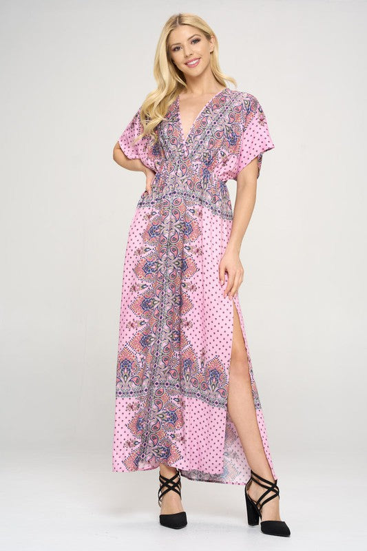 Renee C Surplice Maxi Dress with Side Slit