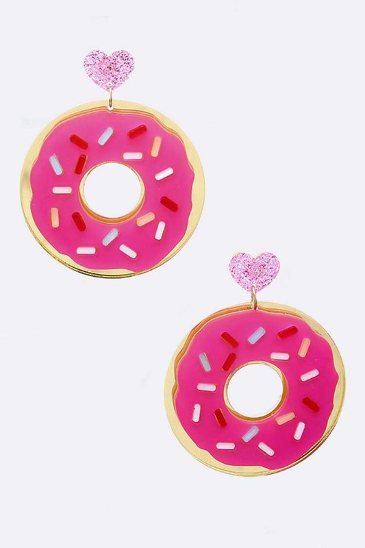 Iconic Dunkin Donut Drop Acrylic Earrings