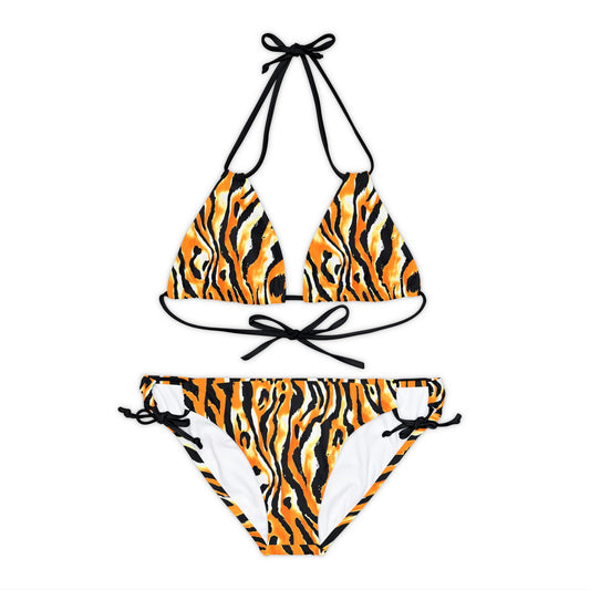 Animal Print Strappy Bikini Set