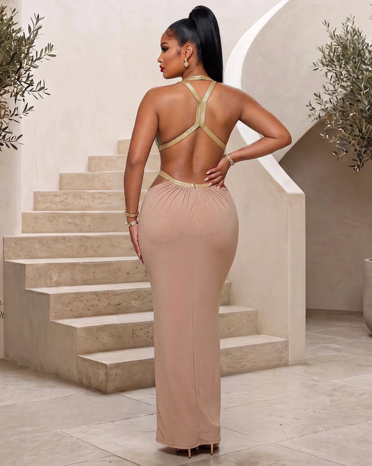Roman Goddess Maxi Dress- Multicolored