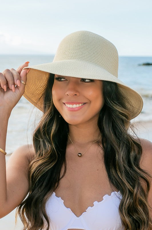 Bow Back Straw Bucket Hat-6 Colors
