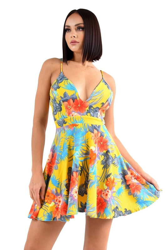 Hot Summer Floral Print Fit & Flare Dress