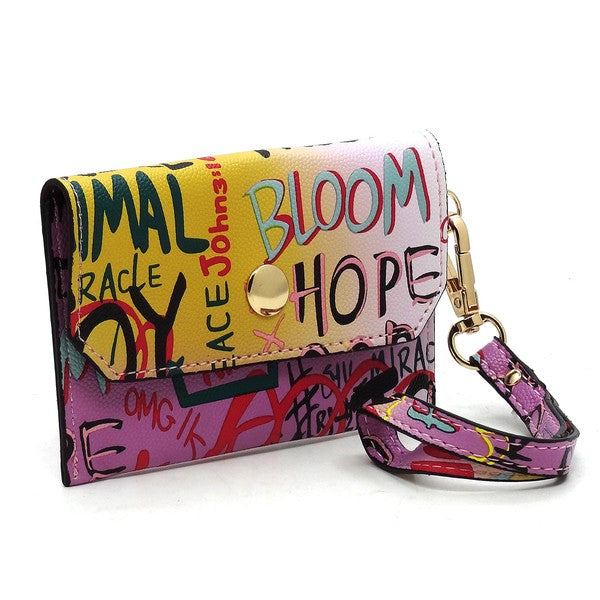 Multi Graffiti Queen Bee Stripe 4-in-1 Satchel Set