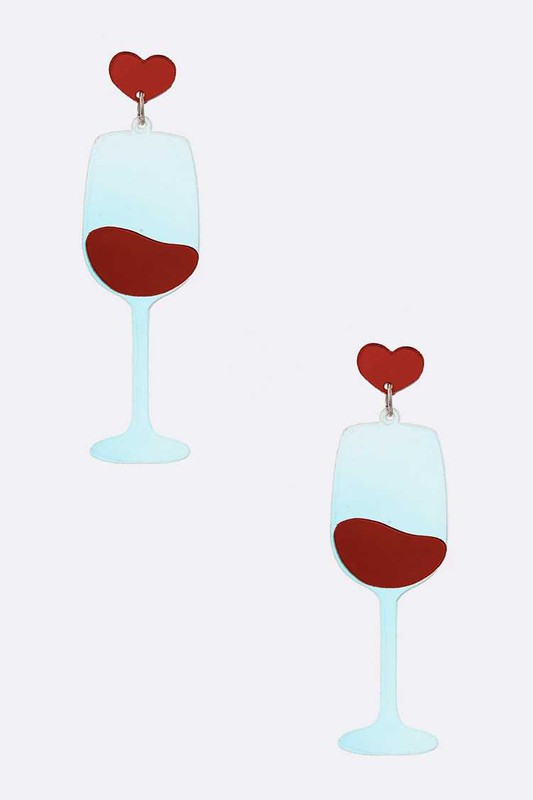 Iconic Wine Glass Dangling Earrings-2 Colors