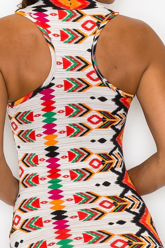 Printed Fringe Maxi Dress