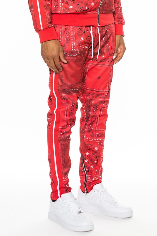 Weiv Men's Paisley Bandana Print Track Pants- 4 Colors