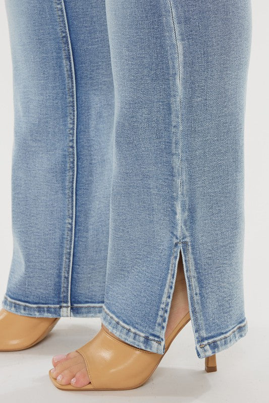 Kan Can USA Calça Jeans Bootcut Plus Size de Cintura Média Lavagem Média Y2K