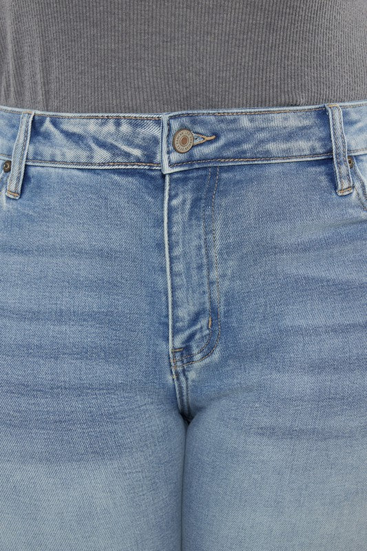 Kan Can USA Calça Jeans Bootcut Plus Size de Cintura Média Lavagem Média Y2K