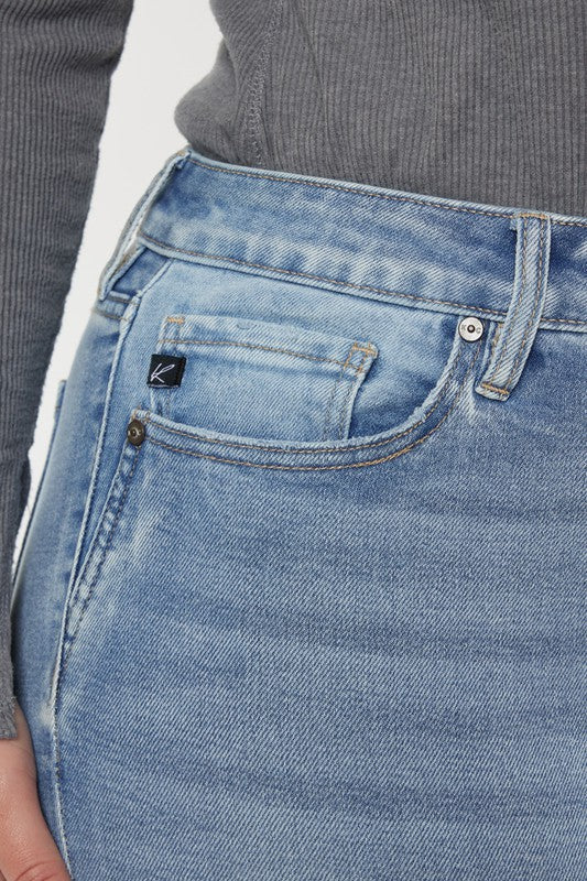 Kan Can USA Calça Jeans Bootcut Plus Size de Cintura Média Lavagem Média Y2K