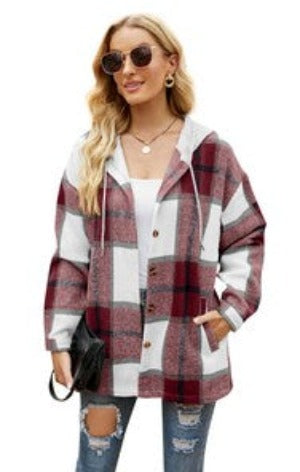 Shacket Feminino de Manga Longa Com Capuz