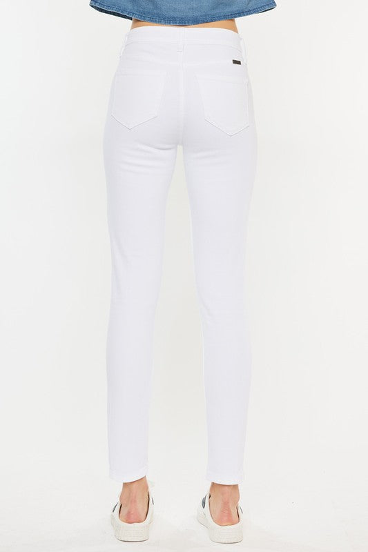 Calça Jeans Skinny de Cintura Alta e Tornozelo