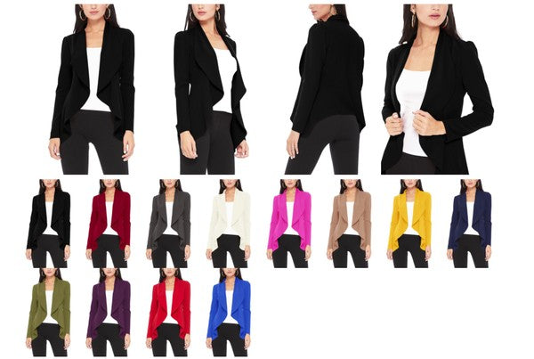 Solid Waist Length Blazer-15 Colors