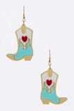 Acrylic Cowboy Boots Earrings-2 Colors