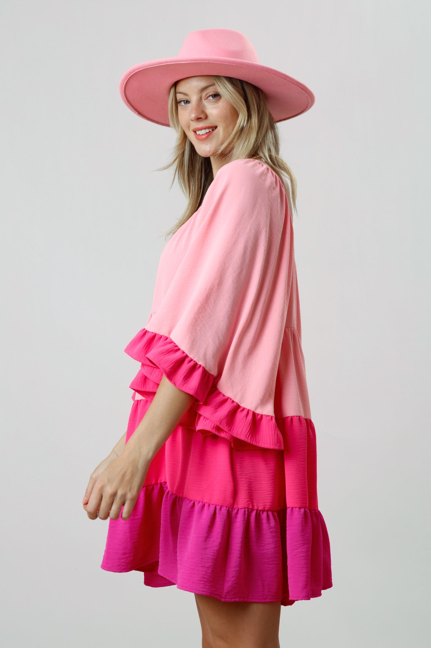 Valentine's Color Block Flowy Dress