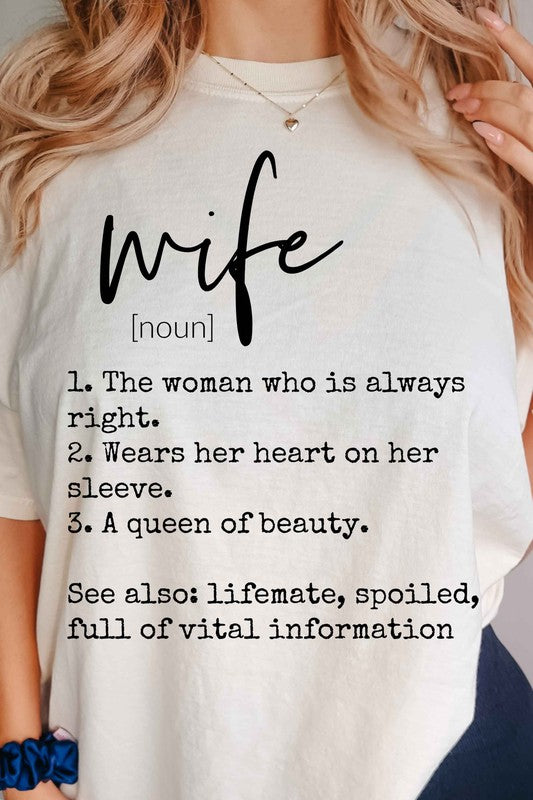 DEFINITION OF A WIFE GRAPHIC TEE-5 COLORS