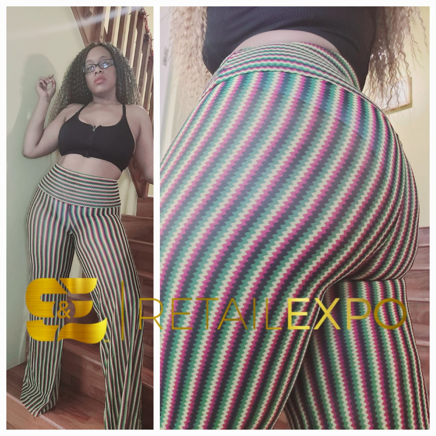 Rasta Reggae Striped Sheer Palazzo Pants