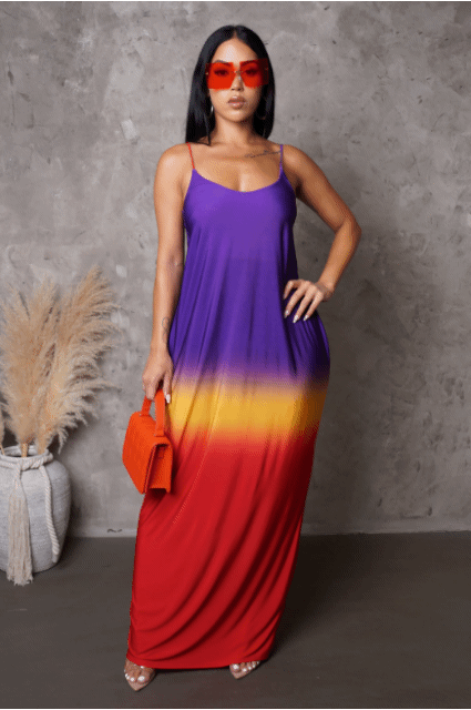 (Tik Tok Deal of the Day) "Sunset at the Beach" Maxi Dress