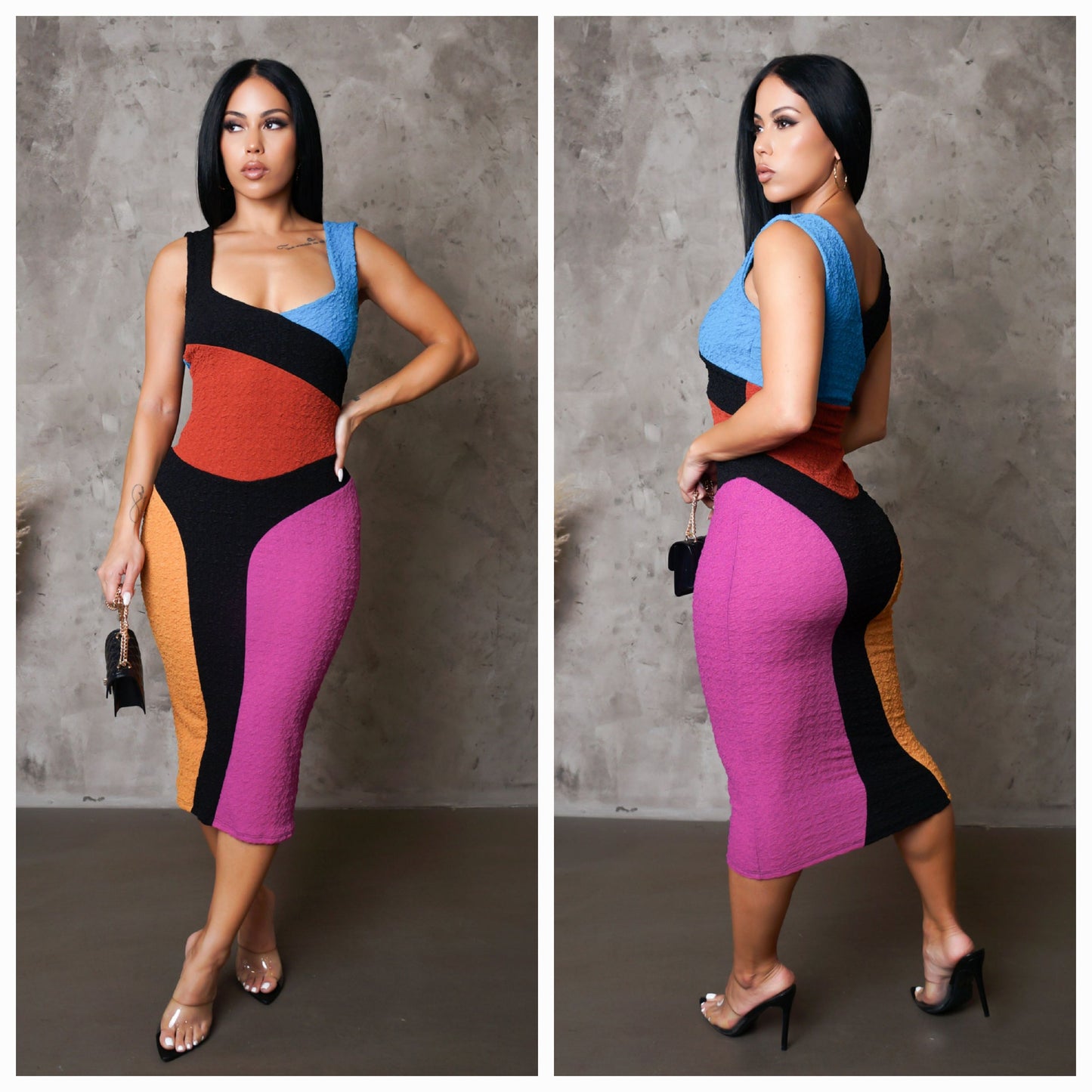 Knitted Colorblock Dress