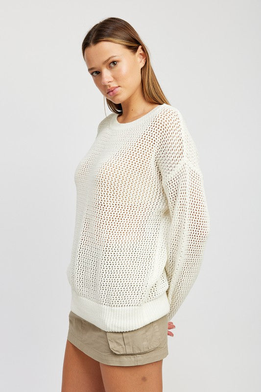 BLUSA DE CROCHÊ MANGA LONGA - 2 CORES