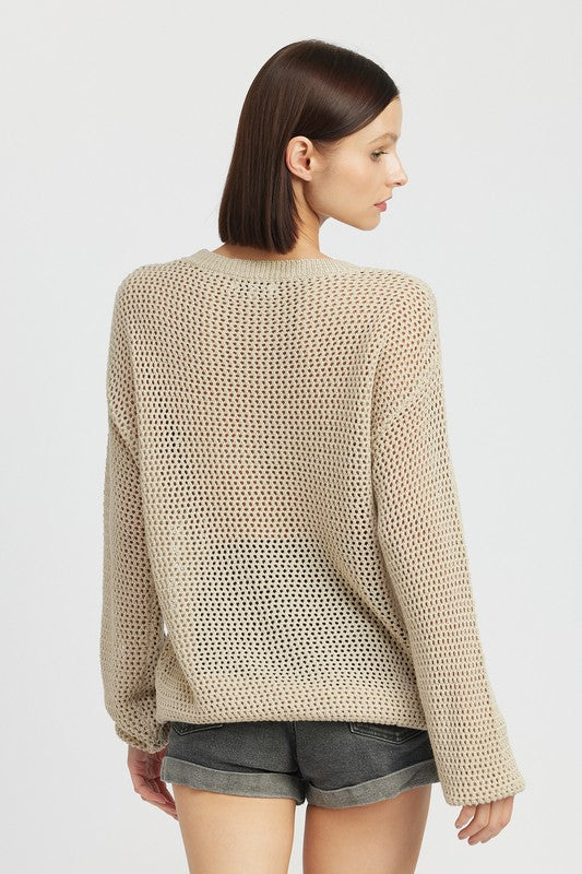 BLUSA DE CROCHÊ MANGA LONGA - 2 CORES