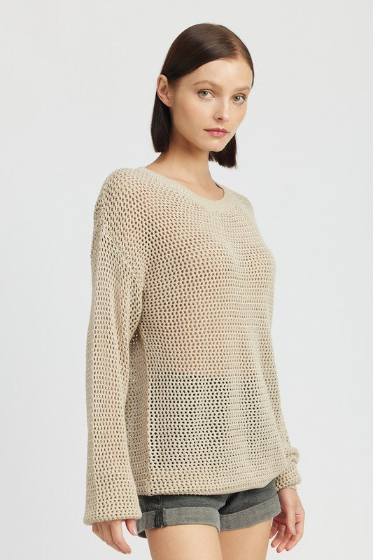 BLUSA DE CROCHÊ MANGA LONGA - 2 CORES