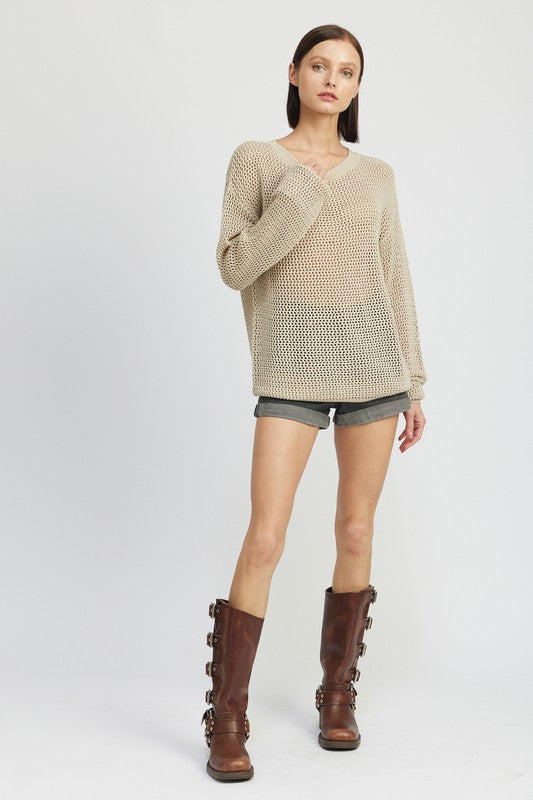 BLUSA DE CROCHÊ MANGA LONGA - 2 CORES