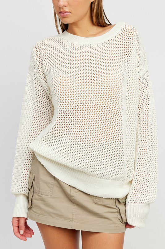 BLUSA DE CROCHÊ MANGA LONGA - 2 CORES