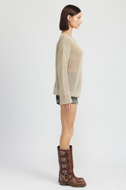 BLUSA DE CROCHÊ MANGA LONGA - 2 CORES