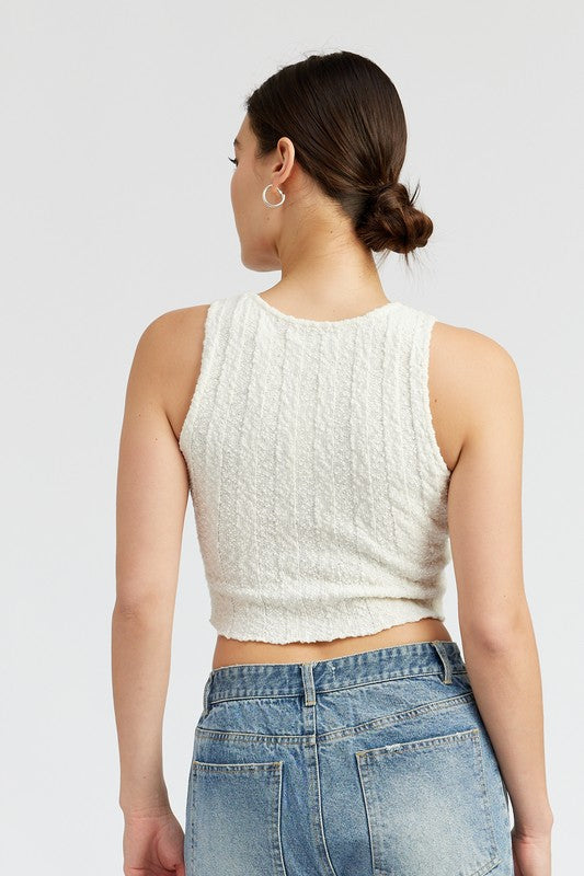 RIB CROPPED TANK TOP-2 COLORS