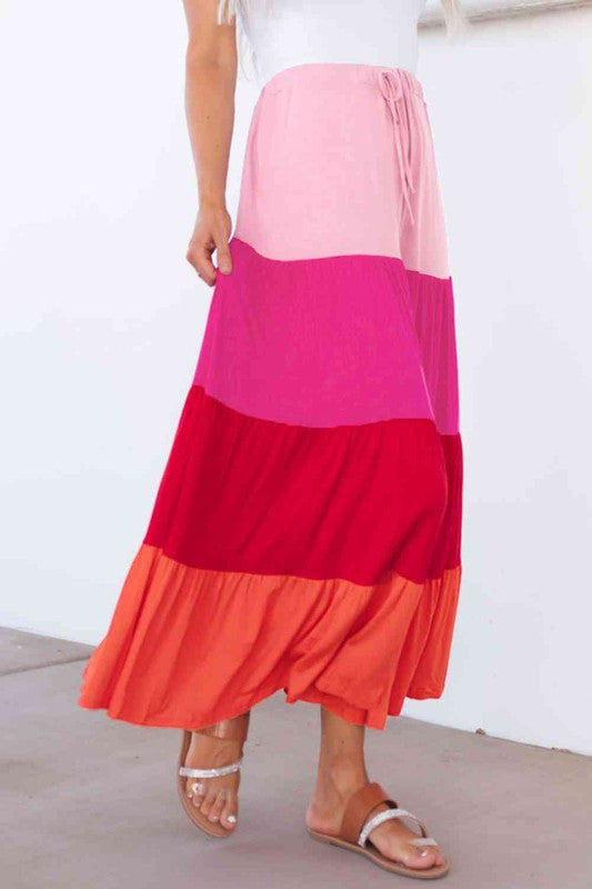 ClaudiaG Apparel Mariana Tiered Maxi Skirt