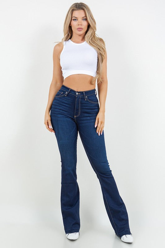 Calça Jeans Judy Boot Cut em Denim Escuro