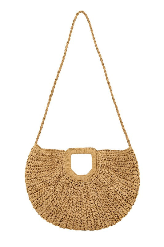 Round Shape Straw Tote Bag-2 Colors