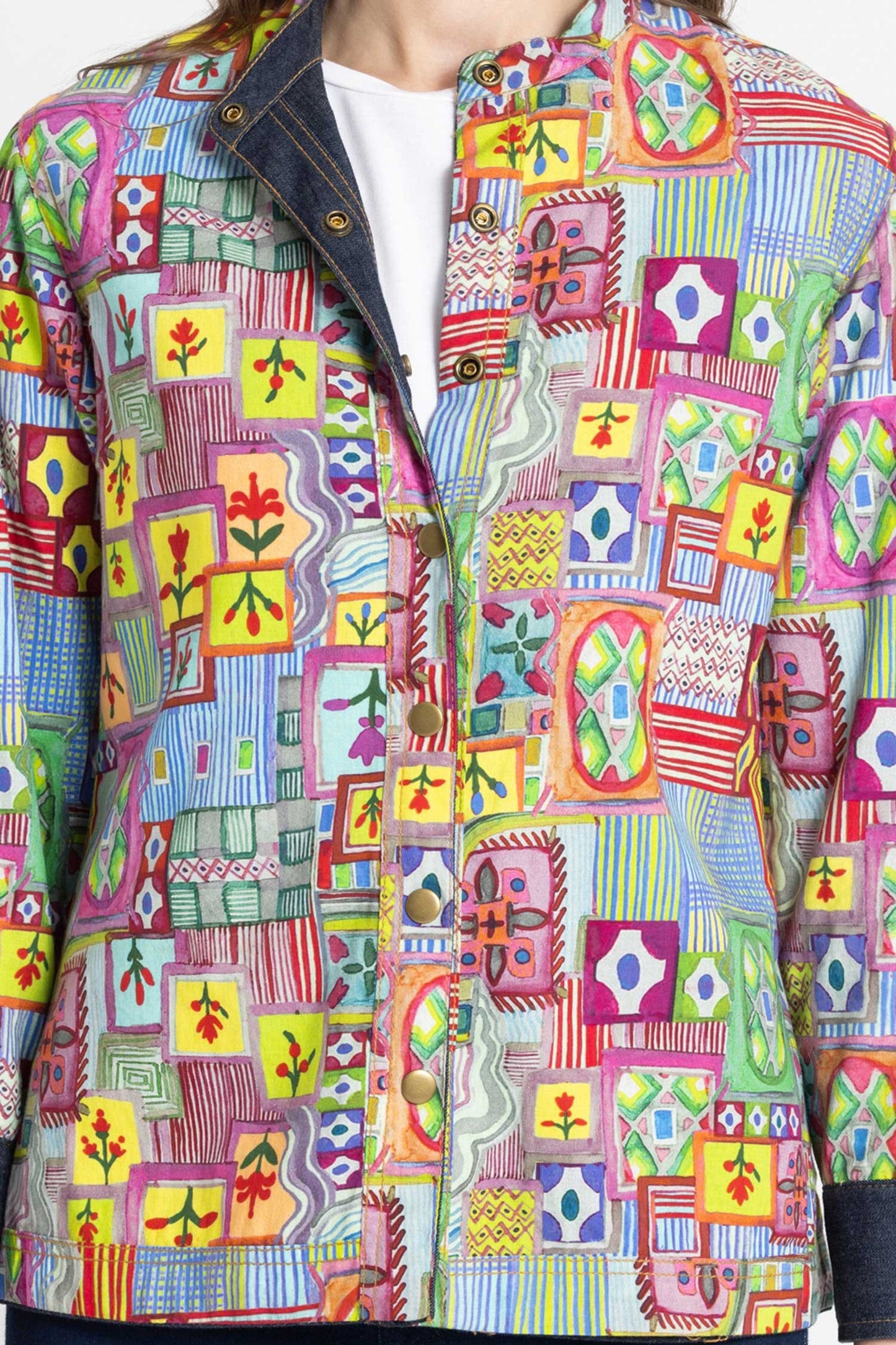 Benares USA One of a Kind Premium Brand Reversible Denim Jacket