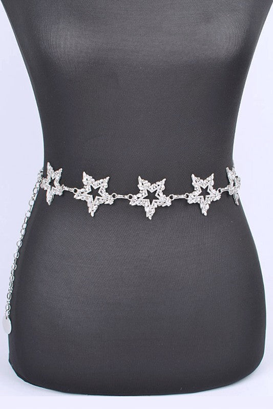 Rhinestone Star Iconic Chain Belt-2 Colors