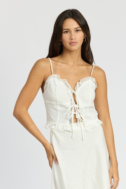 TIE FRONT LACE CAMI