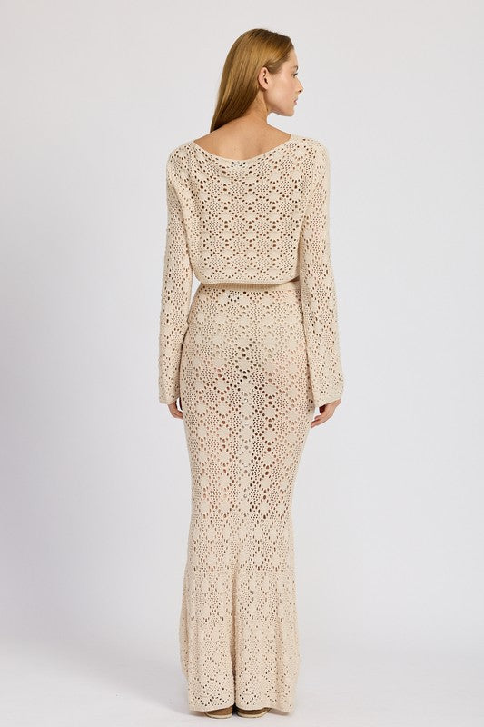 MERMAID MAXI CROCHET SKIRT-2 COLORS