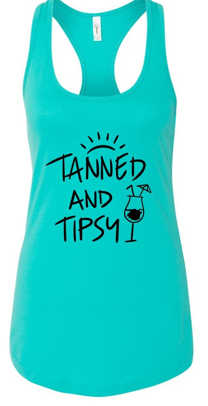 Tanned and Tipsy Summer Graphic Tank- 7 Colors