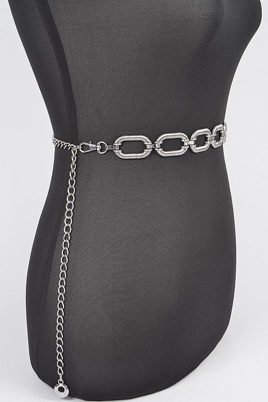 Textured Chain Link Fashion Chain Belt- 2 Colors