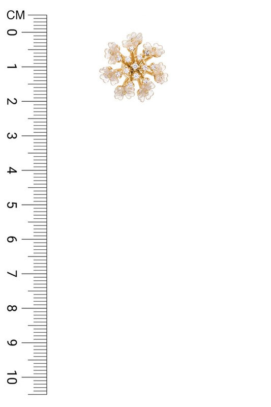 3D CZ Flower Iconic Stud Earrings