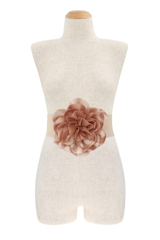 Chiffon Flower Charm Elastic Belt- 14 Colors