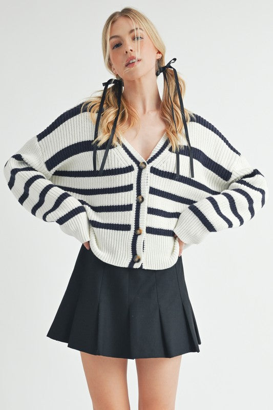 Bona Striped Cardigan Top