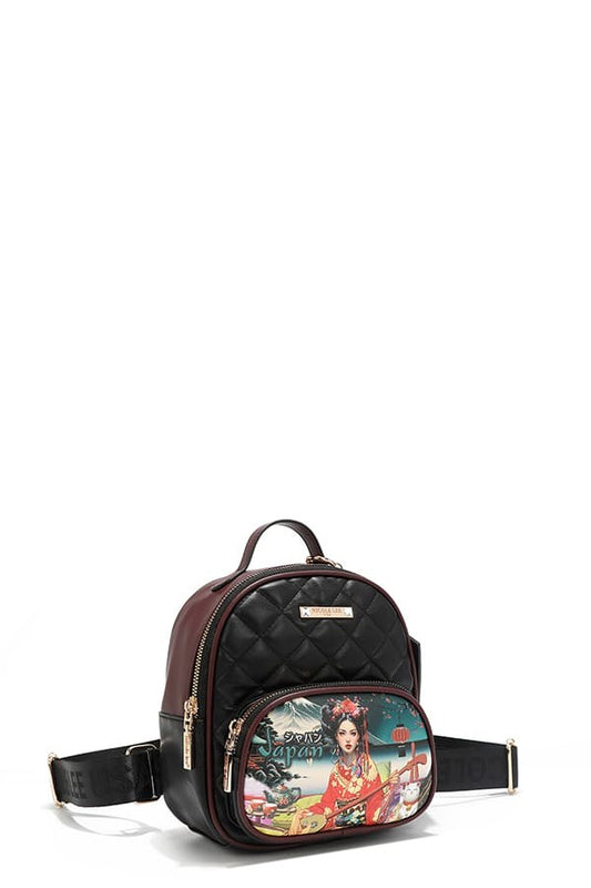 Authentic Nicole Lee Japan "Akiko La Belleza" 2 Piece Mini Backpack & Card Holder