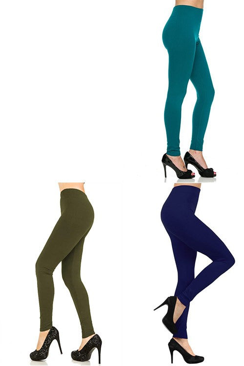 Solid Color Heavy Weight Fleece Leggings- 12 Piece
