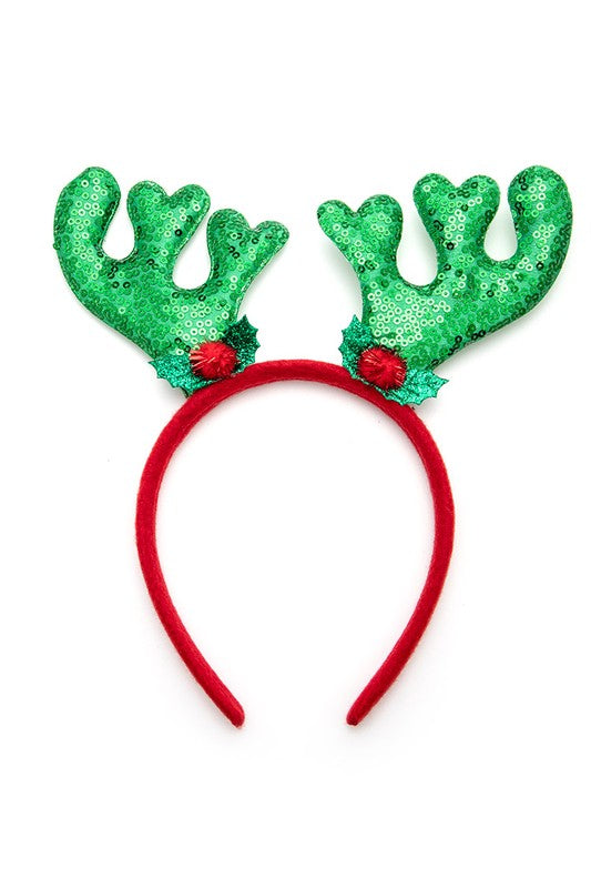 Sequins Christmas Reindeer Headband Set