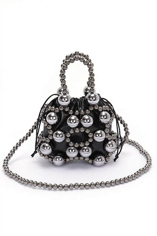 Metallic Beaded Petite Party Swing Bag- 2 Colors